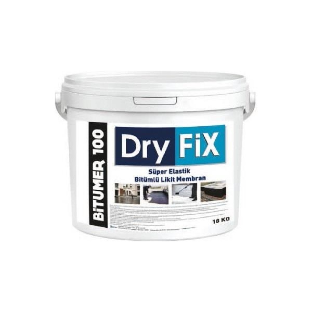 Dryfix Bıtümer100 Süper Elastik Bitümlü Likit Membran 18 Kg Dış Cephe Yalıtım Malzemeleri Fiyatı