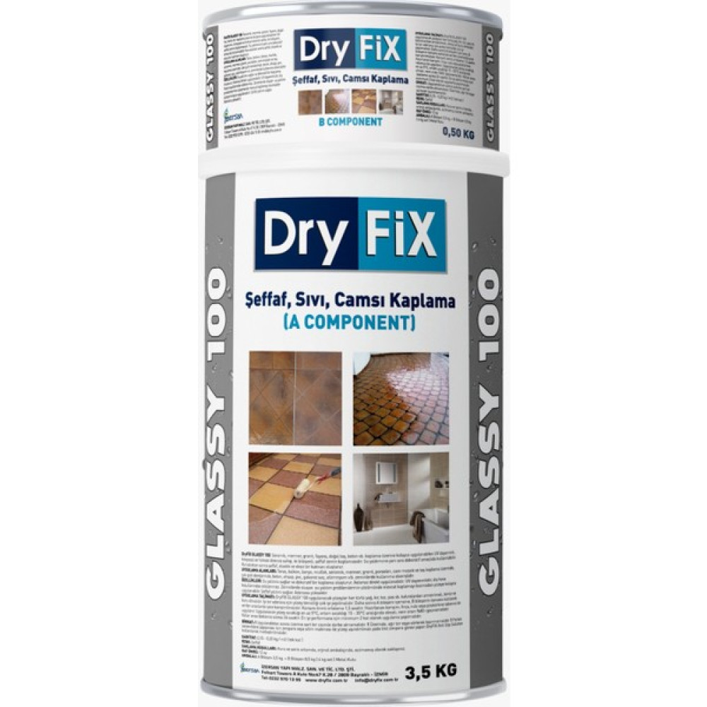 Dryfix Glassy 100 Sıvı Cam Şeffaf Kaplama 4 Kg + Dryfix Antislip Kaydırmaz Solüsyon 1 Kg - 5 kg Boyalar & Boyacı Aletleri Fiyatı