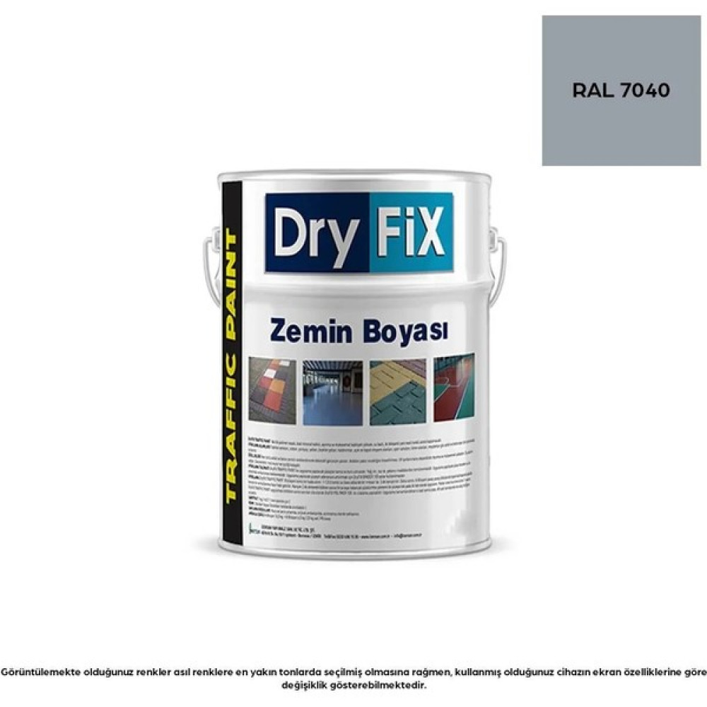 Dryfix Traffic Paint Zemin Boyası 18 Lt. Ral 7040 Gri Boya Malzemeleri Fiyatı