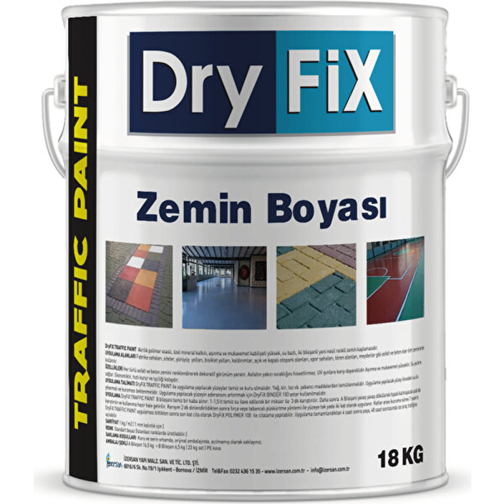 Dryfix Zemin Boyası Traffic Paint 18 kg - RAL7047-AÇIK GRİ Boya Malzemeleri Fiyatı