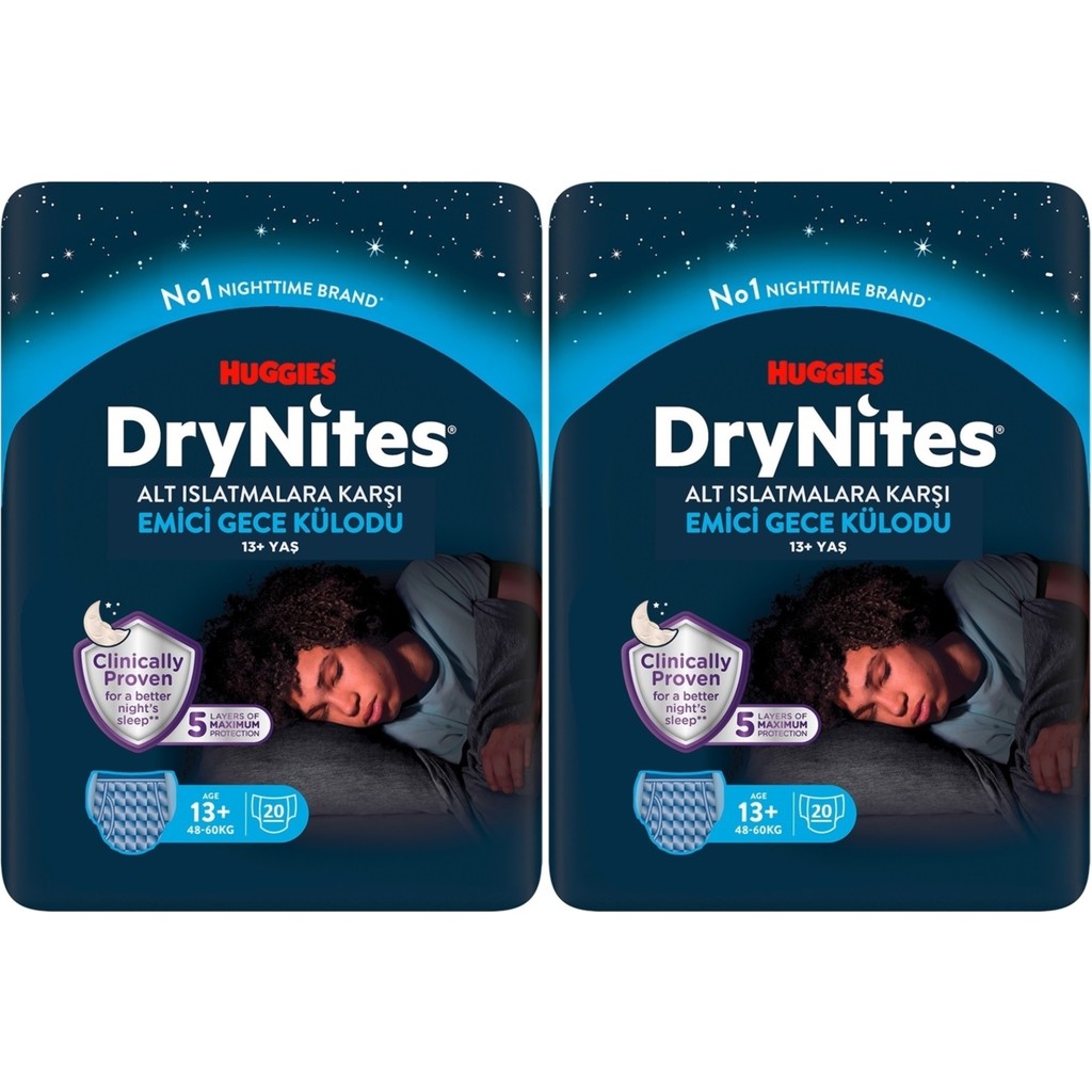 Drynites Emici Gece Külodu/külot Bez Erkek 13+ Yaş (48-60KG) x Large 40 Adet Mega Pk (2pk*20) - XL Bebek Bezi-Alt Açma Fiyatı