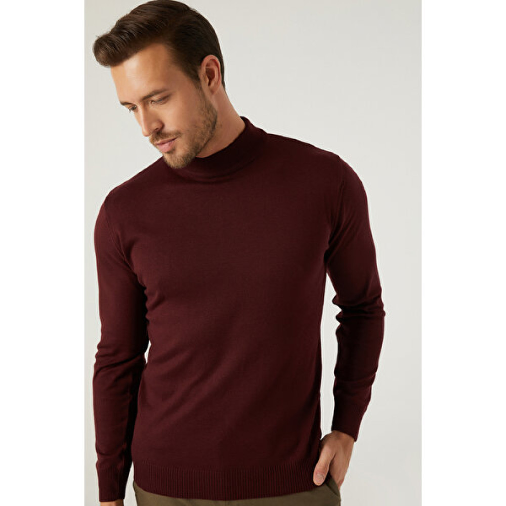 D'S Damat Regular Fit Bordo Yarım Balıkçı Yaka Kazak 5HF06ORT16275 Erkek Kazak & Süveter & Triko Fiyatı