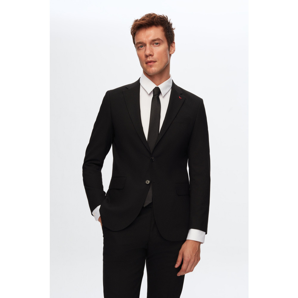 DS Damat Siyah Renk Erkek Takım Elbise Slim Fit 52 Beden Erkek Takım Elbise Fiyatı