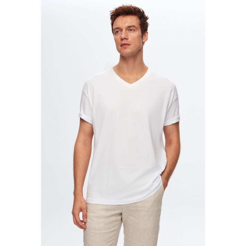 DS Damat Slim Fit Beyaz %100 Pamuk T-shirt S Beden Bayan T-shirt Fiyatı