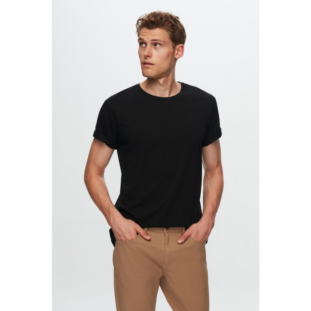 DS Damat Slim Fit Siyah %100 Pamuk T-shirt XL Beden Bayan T-shirt Fiyatı