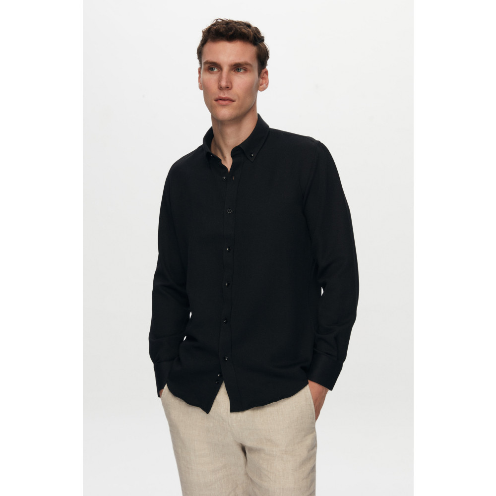 DS Damat Slim Fit Siyah Oxford Nakışlı Gömlek S Beden Kadın Gömlek Fiyatı