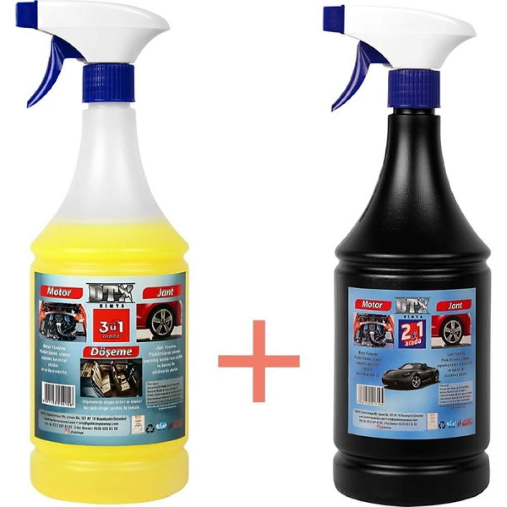 Dtx Kimya Döşeme Jant ve Motor Konsantre 1/5 Temizleme Sıvısı 1lt +Motor Jant Temizleme Ilacı 1lt %50 Indirimli Oto Genel Temizlik Fiyatı