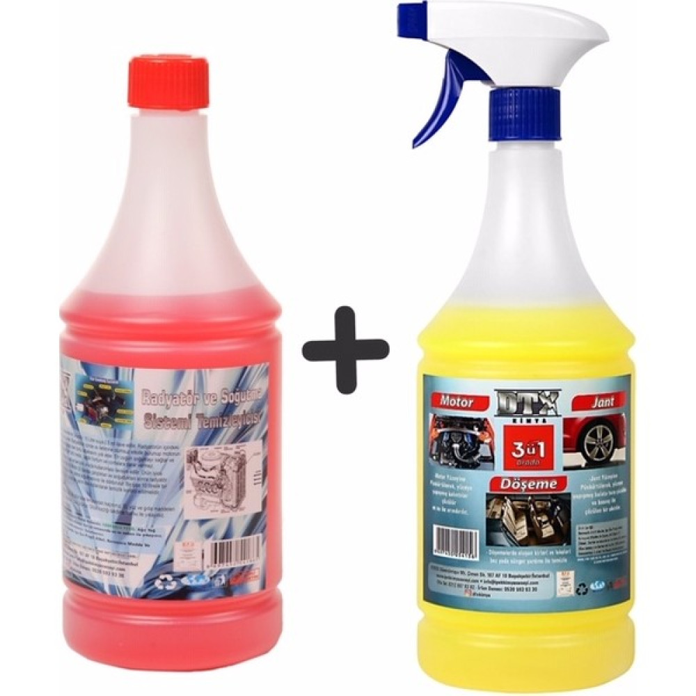 Dtx Kimya Oto Kalorifer ve Petek Temizleme (Solventli) 1 Lt & Motor,jant ve Döşeme Temizleyici 1 Lt Oto Boyaları Fiyatı