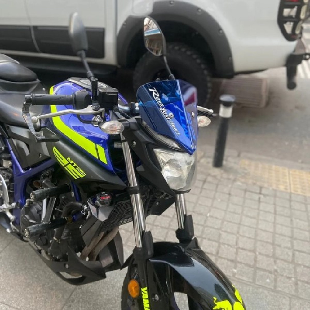 Dubi Store Dubi Motor- MT25 2015-18 Model Yamaha Uyumlu Ön Cam Siperlik - Mavi - Şeffaf Motorsiklet Sürücüsü Giyim & Ayakkabı Fiyatı