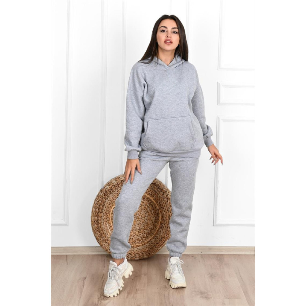 DUBU BUTİK Düz Basic Eşofman Takımı Sweatshirt Jogger - Gri Oversize Şardonlu Kapüşonlu S Beden Kadın Eşofman Fiyatı