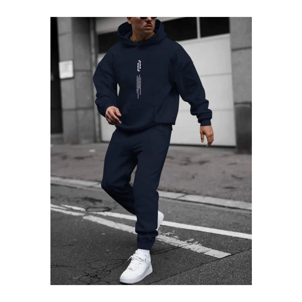 DUBU BUTİK Erkek Lacivert Dikey Oversize Eşofman Takımı Unisex M Beden Kadın Eşofman Fiyatı
