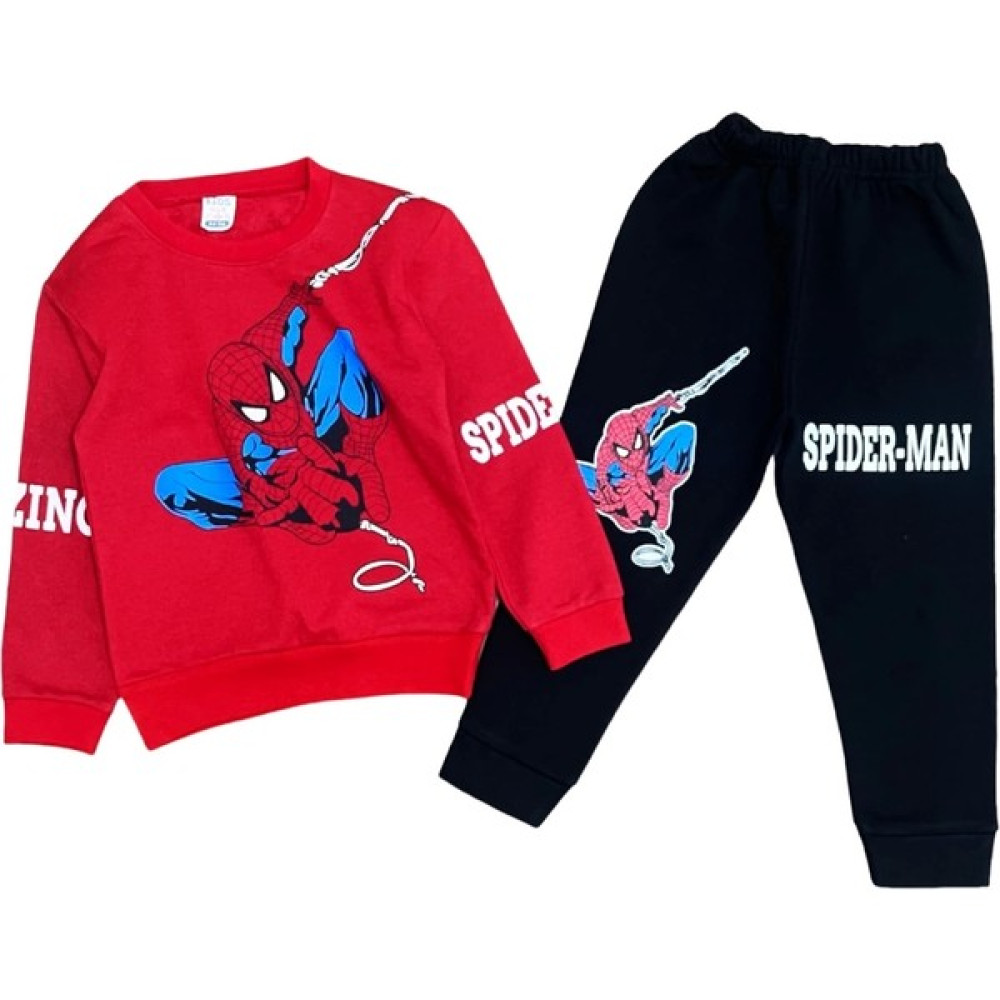 Dudo Giyim Alt Üst Takım Kışlık Pamuklu Spiderman Baskılı Erkek Çocuk Giyim Takımı Fiyatı
