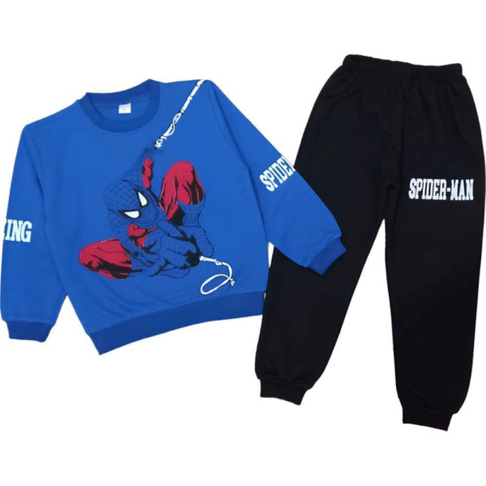 Dudo Giyim Alt Üst Takım Mevsimlik Spiderman Baskılı Mavi Erkek Çocuk Giyim Takımı Fiyatı