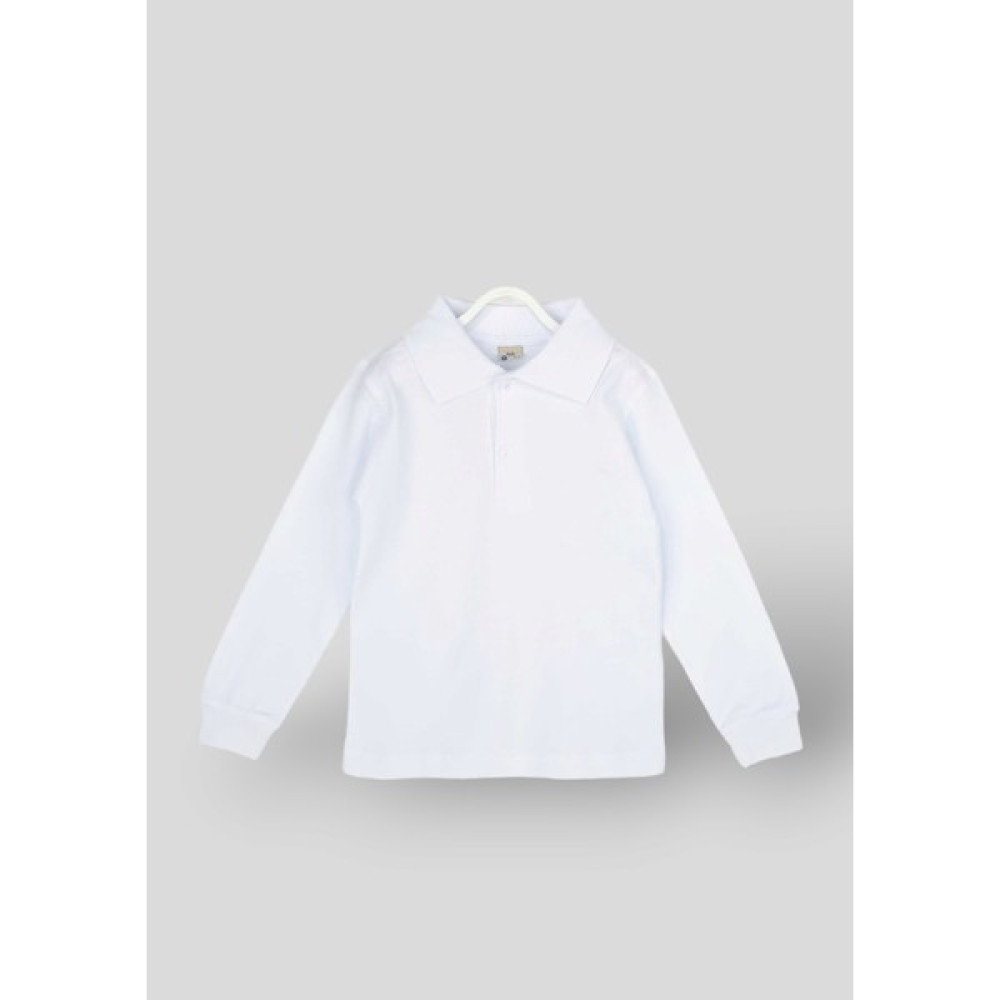 Dudo Giyim Beyaz Polo Yaka Basic Uzun Kollu Kız - Erkek Çocuk Tişört Erkek Çocuk T-shirt Fiyatı