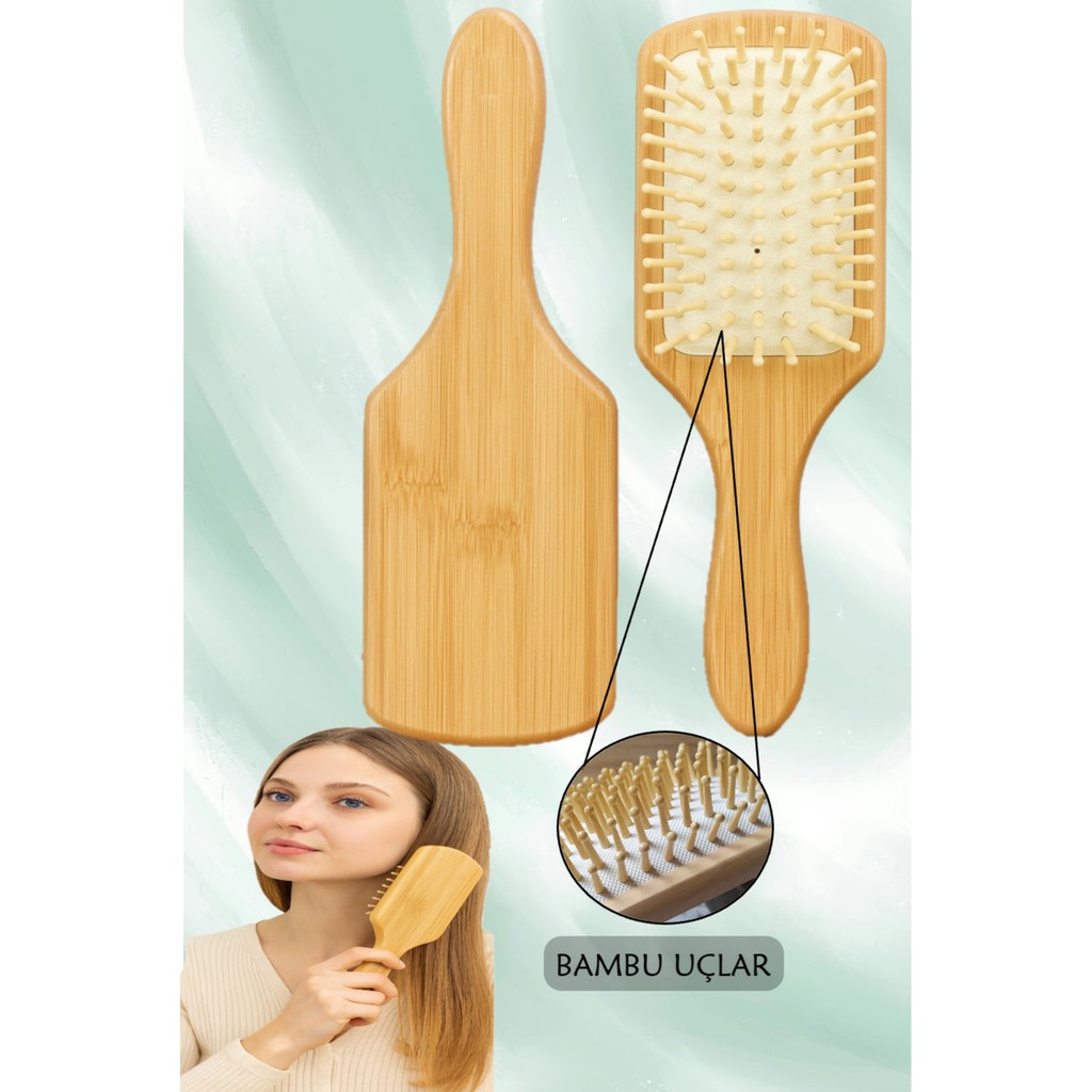 Duffa Ahşap Tarak ve Bambu Uçlu Fırça Seti 1 Adet Kokusuz Pamuk Karışımı ile Tüm Saçlar için Evcil Hayvan Ürünleri Fiyatı