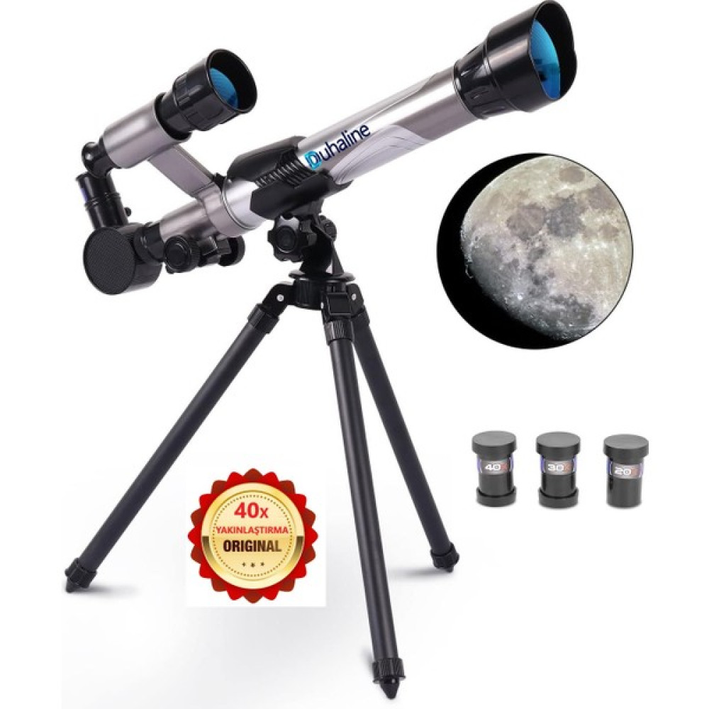 Duhaline 40X Yakınlaştırma 3 Lensli Astronomin Monoküler Eğitici Teleskop Gece Görüş Ay Doğa Gözlem+Tripod Teleskoplar Fiyatı