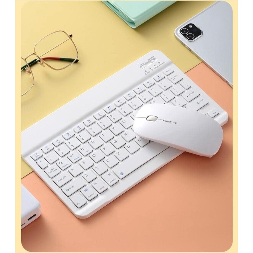 Duhaline Acer Iconia A10 M10 Tab P10 Tablet Için Uyumlu Slim Şarjlı Türkçe Bluetooth Klavye ve Mouse Seti - Beyaz Klavye - Mouse Fiyatı
