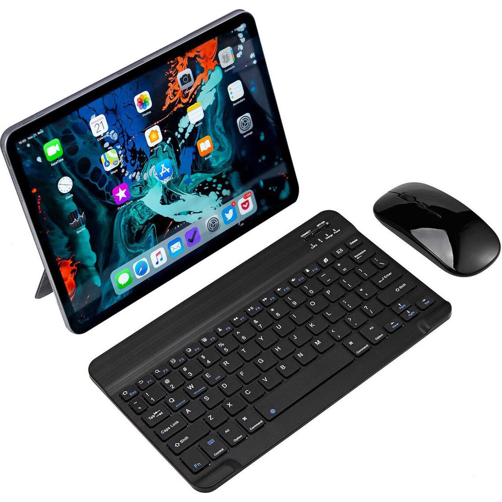 Duhaline Acer Iconia A10 M10 Tab P10 Tablet Için Uyumlu Slim Şarjlı Türkçe Bluetooth Klavye ve Mouse Seti - Siyah Klavye - Mouse Fiyatı