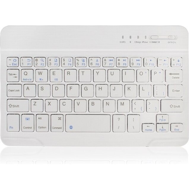 Duhaline Alcatel 1t 7" Uyumlu Bluetooth Tablet Klavyesi Mini Slim Şarjlı Kablosuz Klavye - Beyaz Tablet Aksesuarı Fiyatı