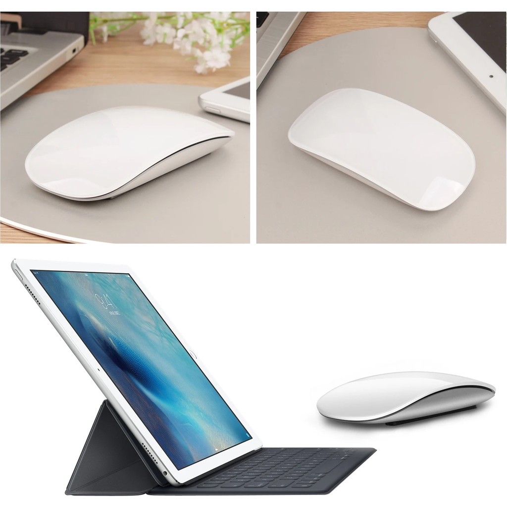 Duhaline Bluetooth Touch Şarjlı Mouse Tablet Telefon Bilgisayar ile Uyumlu Sessiz Dokunmatik Kablosuz Fare - Beyaz - Gri Kablolu Mouse Fiyatı