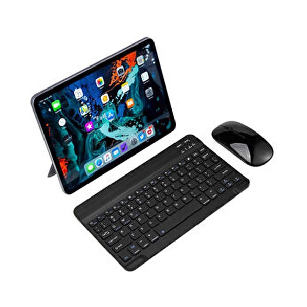 Duhaline Slim Şarjlı Türkçe Bluetooth Klavye ve Mouse Seti 11" Lenovo Tab M11 İçin Uyumlu Ev - Ofis Kullanımı - Siyah Klavye - Mouse Fiyatı
