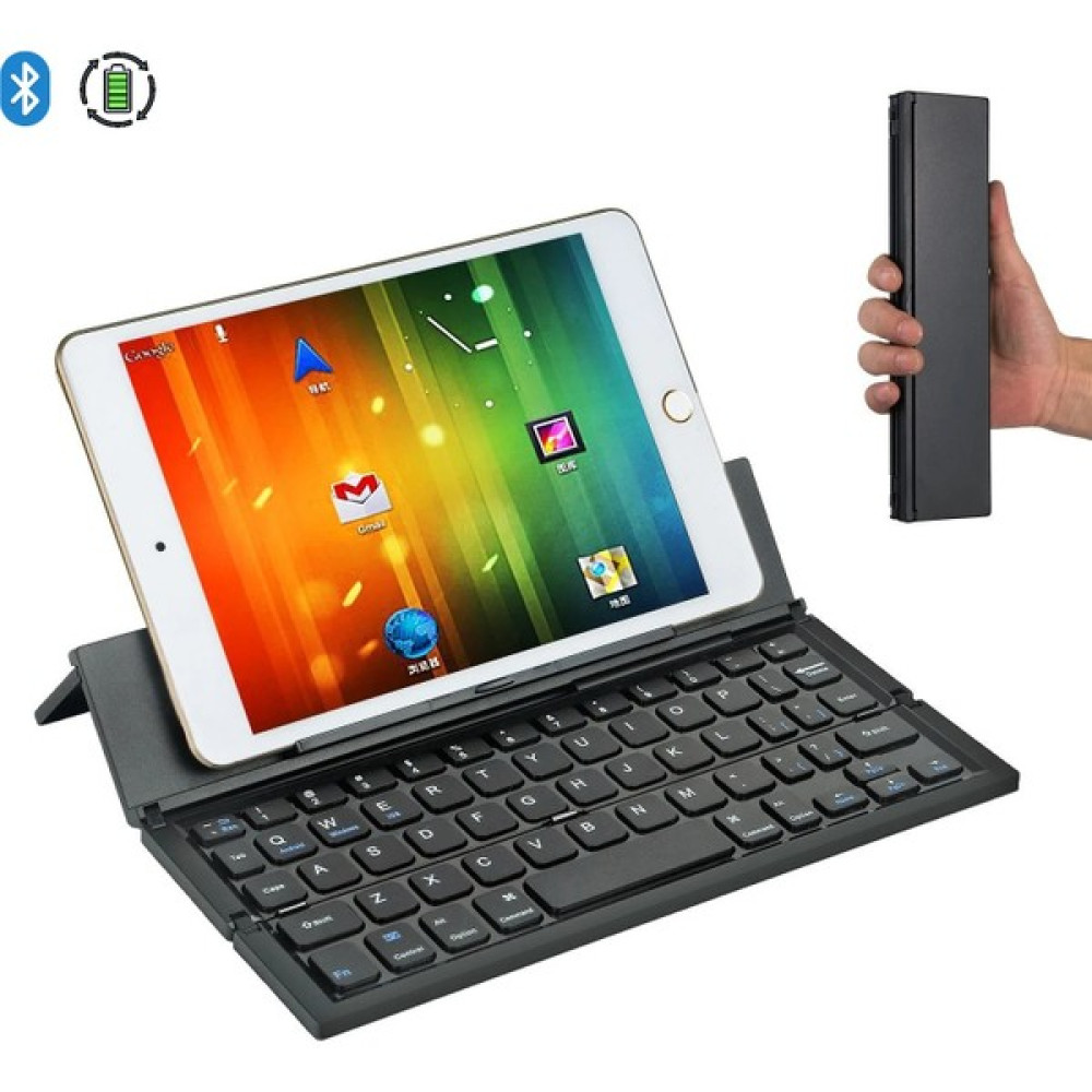 Duhalıne Tablet / Telefon Uyumlu Kablosuz Mini Klavye, Standlı Katlanabilir Şarj Edilebilir Bluetooth Klavye Tablet Aksesuarı Fiyatı