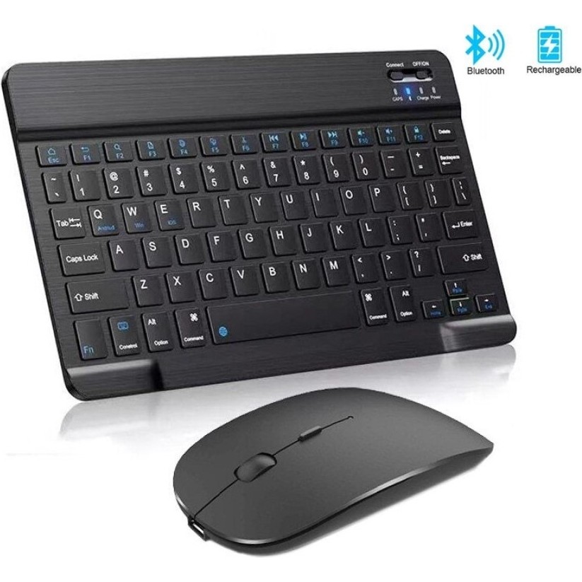 Duhalıne Tablet Telefon Uyumlu Taşınabilir Şarj Edilebilir Kablosuz Bluetooth Türkçe Q Klavye ve Mouse Seti - Siyah Klavye - Mouse Fiyatı