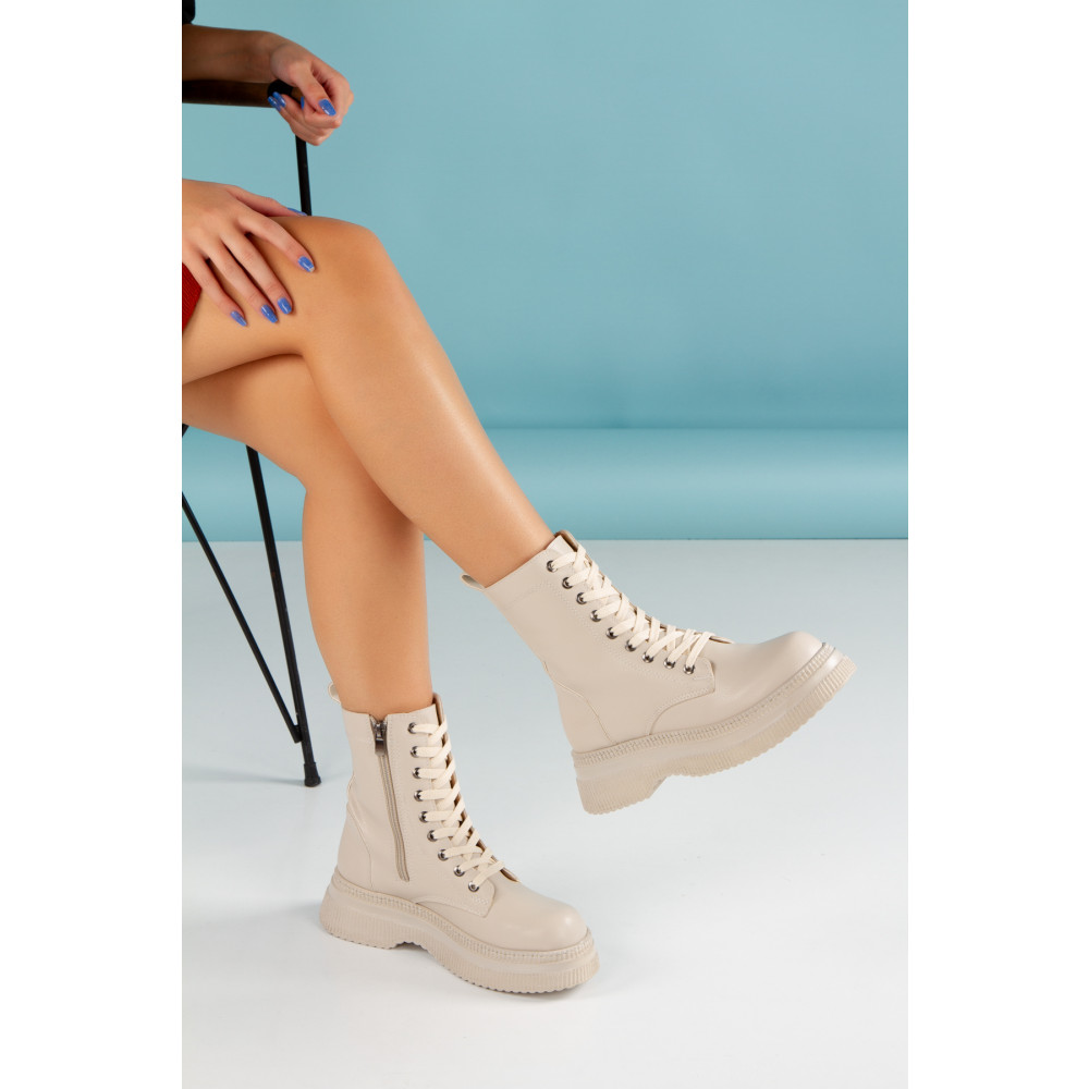 duhem shoes Bej Kadın Deri Postal Bot 36 Beden Kadın Botları Fiyatı