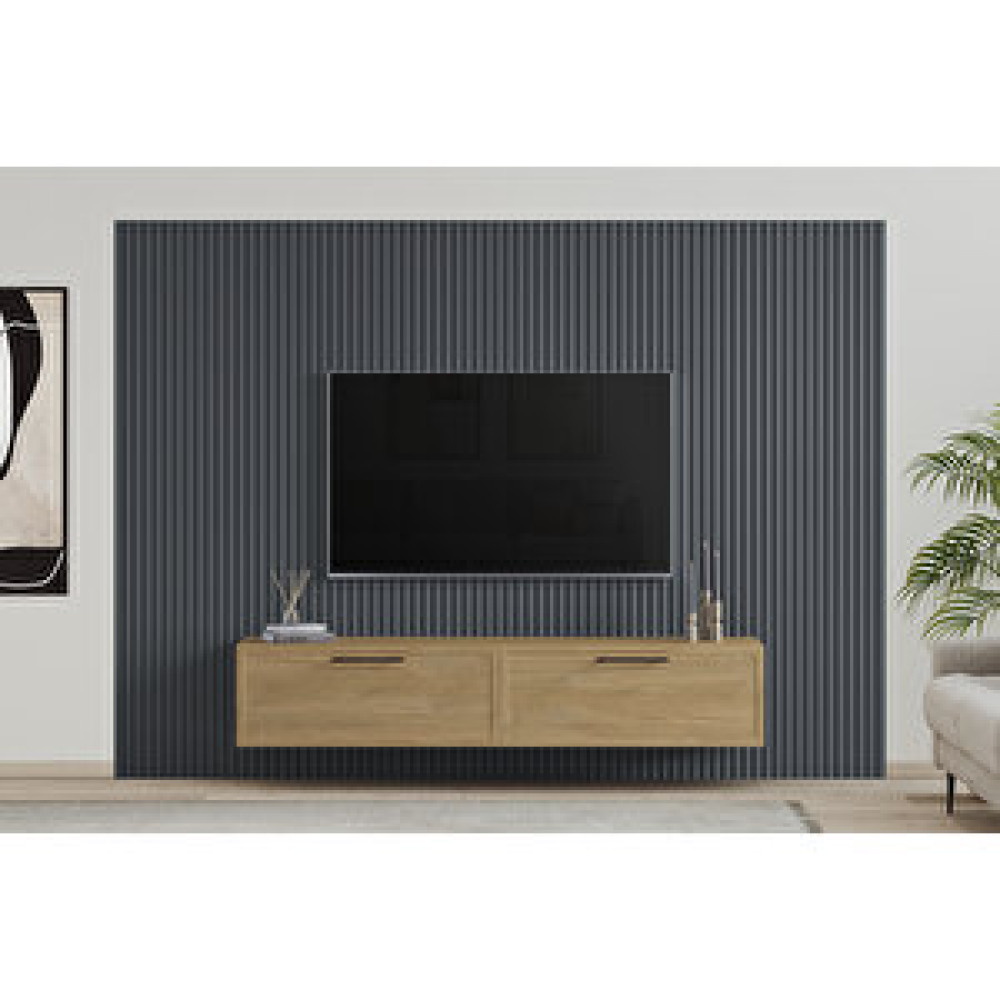 Duho Panel Tv Ünitesi, Gri-meşe, 275 Cm Tv Ünitesi / Sehpası Fiyatı