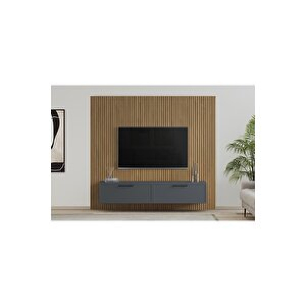 Duho Panel Tv Ünitesi Meşe-gri 220 Cm Tv Ünitesi / Sehpası Fiyatı
