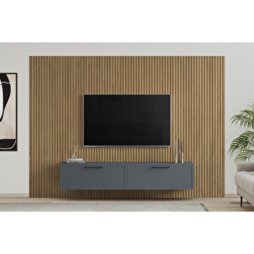 Duho Panel Tv Ünitesi Meşe-gri 275 Cm Tv Ünitesi / Sehpası Fiyatı