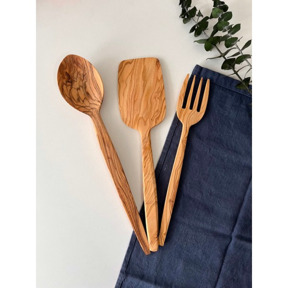 Duka Home Zeytin Ağacı El Yapımı 3 Parça Tahta Kaşık Seti - Ahşap Çatal / Kaşık / Bıçak Takımları Fiyatı