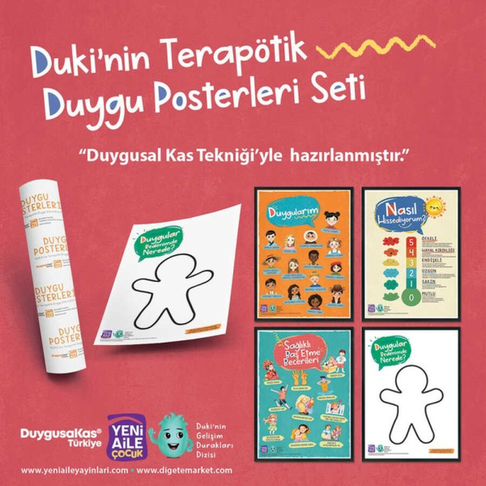 Duki'nin Terapötik Duygu Posterleri Seti (Materyal ve Yayın) - Çağla Tuğba Selveroğlu Okul Öncesi Eğitici & Öğretici Kitaplar Fiyatı