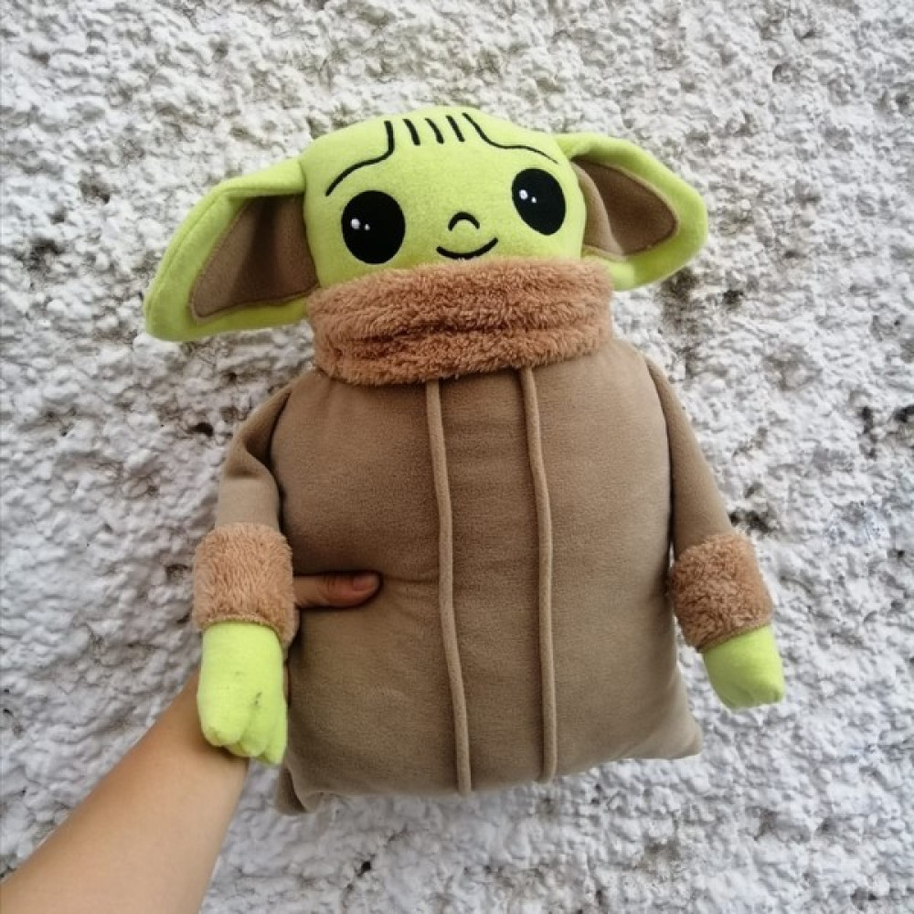 Dükkan Design Star Wars Master Baby Yoda Peluş Puf Yastık - Açık Kahverengi - 35 x 45 cm Kırlent / Mobilya Yastığı Fiyatı