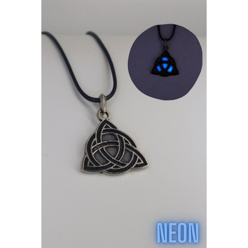Dukkanka Neon Triquetra Kelt Üçgeni Karanlıkta Parlayan Fosforlu Ip Kolye Bijuteri Kolye Fiyatı