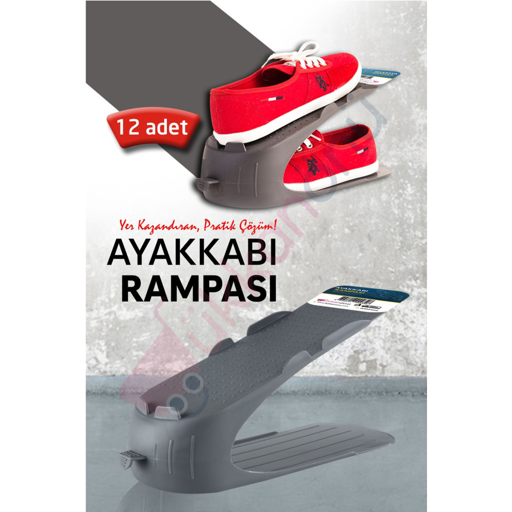 Dükkanönü 12 Adet Antrasit Ayakkabı Rampası Ayakkabı Düzenleyici Organizer Ayakkabı Saklama Kutusu Fiyatı
