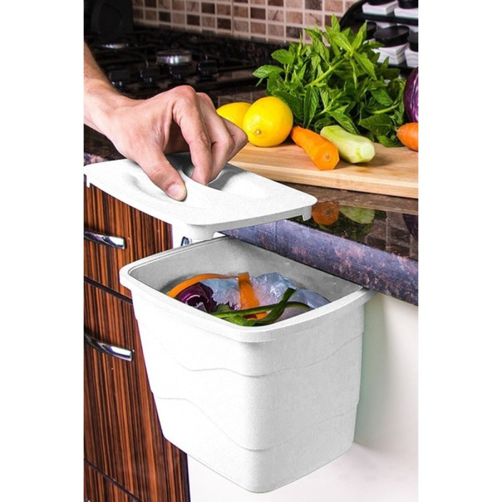 Dükkanönü Decobella Kapaklı Çöp Kovası Dolap Kapağı Pratik Çöp Kovası - Beyaz - 18,2*25*18,3 cm Çöp Kovaları Fiyatı
