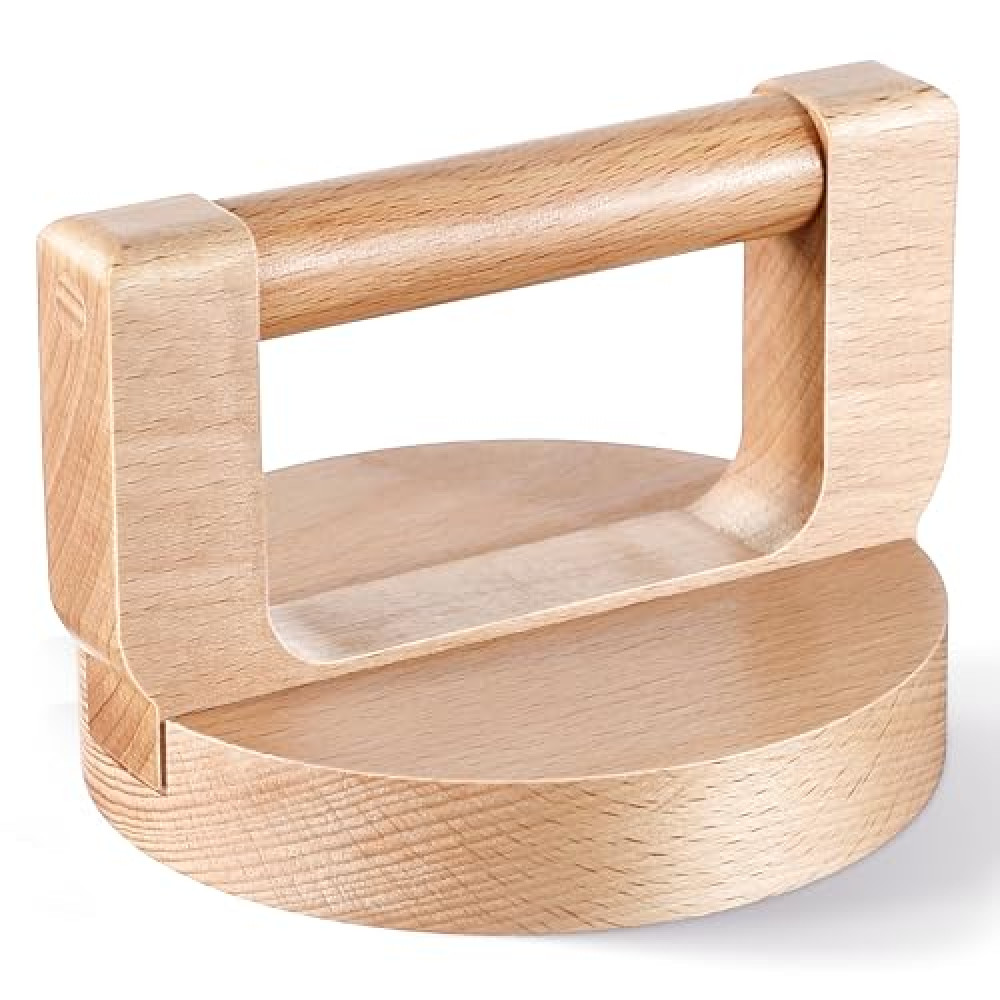 Dunkive 1 Pack Bamboo and Wood Baren for Printmaking, Smooth Varnished Bottom for Even Pressure, Ergonomic Handle for Comfortable Use, Ideal for Block Printing, Linocut, Crafting, Scrapbooking
