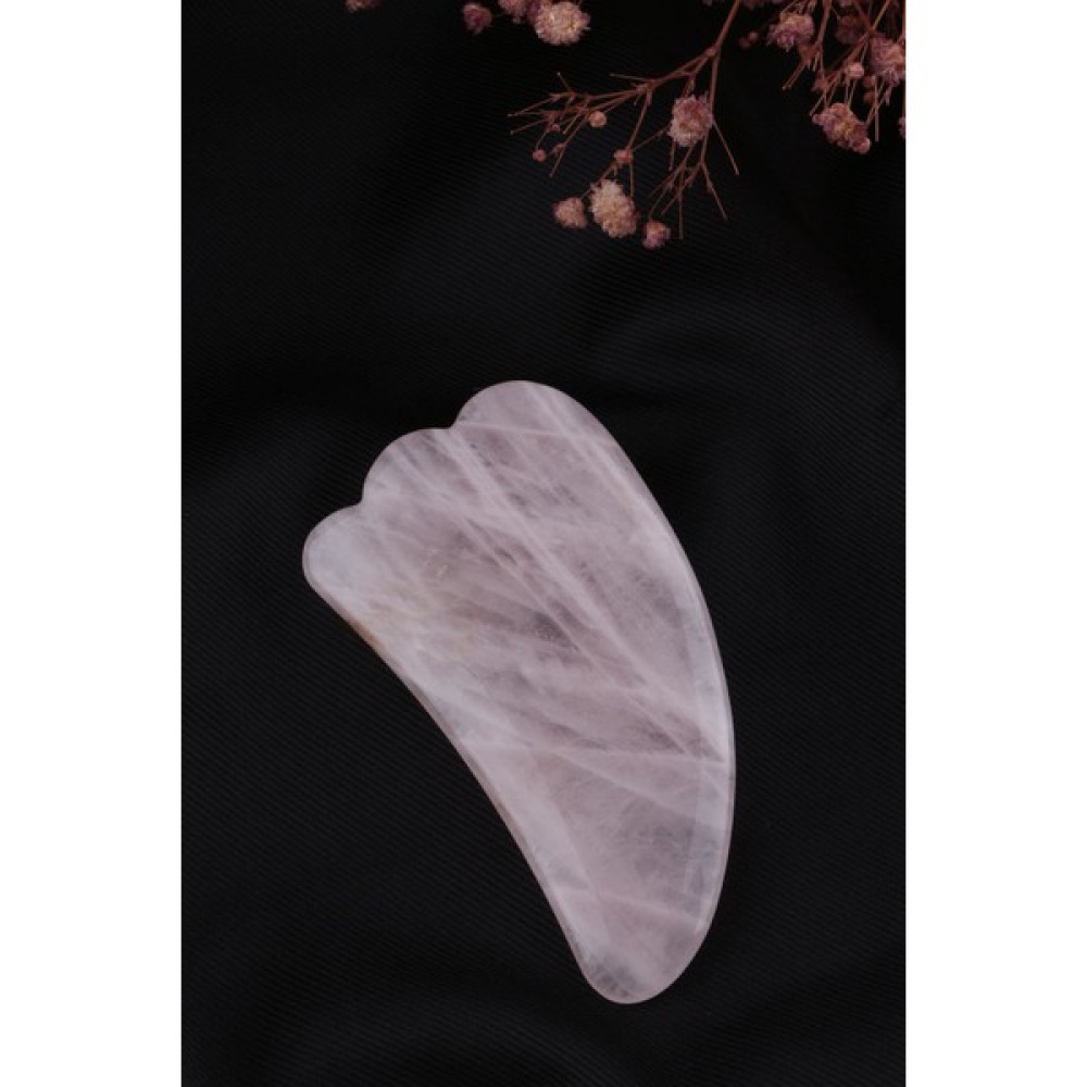 Dünya Doğal Taş Gua Sha Pembe Kuvars Taşı (7 Cm) - Vücut ve Yüz Cilt Masaj Taşı - MS0051 Masaj Cihazları Fiyatı