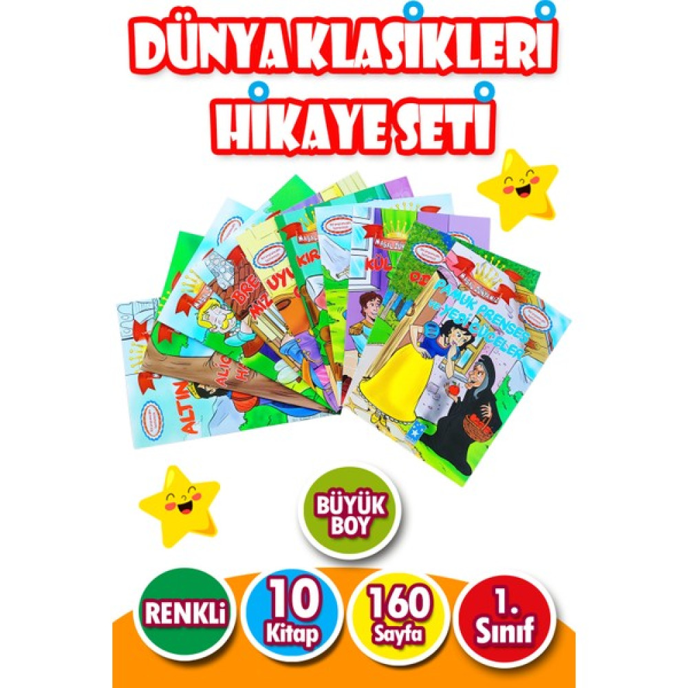 Dünya Klasikleri Hikaye Seti 1. Sınıflar Için 10 Kitap 160 Sayfa Büyük Boy Çocuk Öykü Fiyatı
