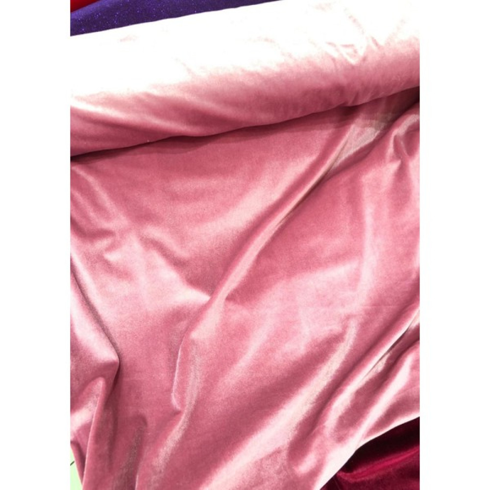 Dünya Kumaş Kadife Kumaş - 07-Pembe - 1 m - 150 cm Kumaşlar Fiyatı