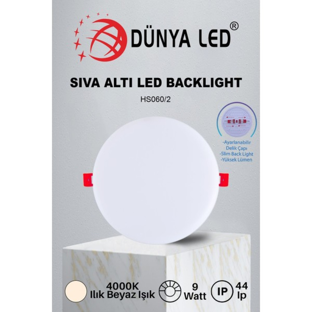 Dünya Led 9 W Sıva Altı Deli̇k Çapı Ayarlanabi̇li̇r LED Spot Dri̇ver Hedi̇yeli̇ 2 Yıl Garanti̇li̇ LED Panel - 4000 Kelvin Spot Fiyatı