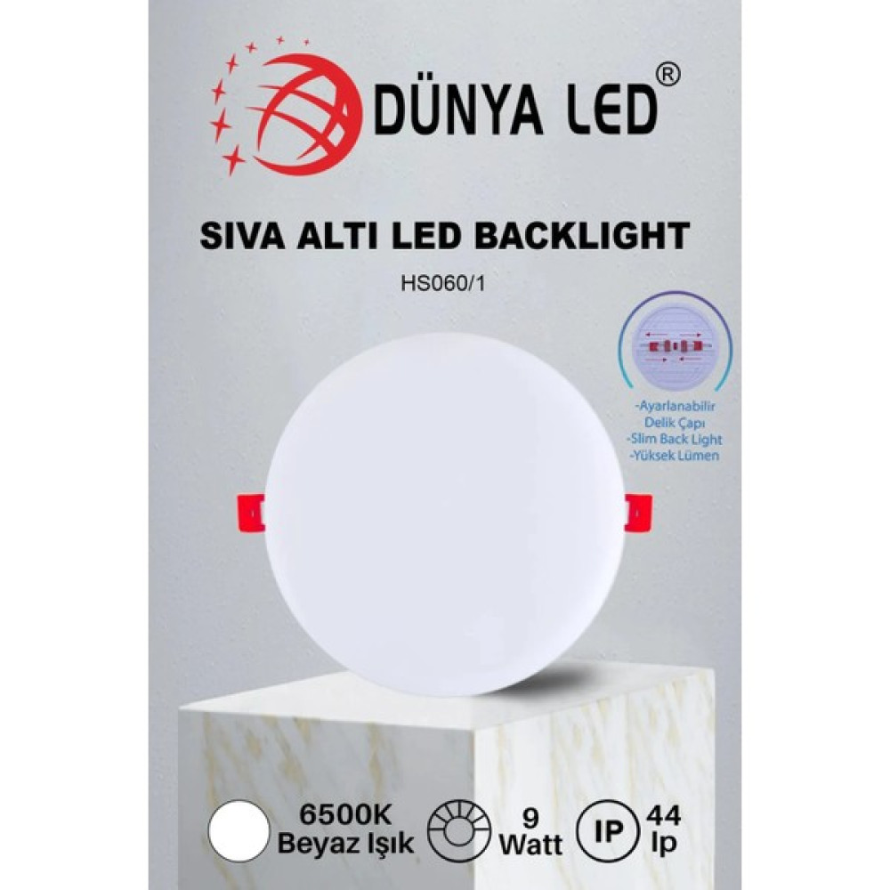 Dünya Led 9 W Sıva Altı Deli̇k Çapı Ayarlanabi̇li̇r LED Spot Dri̇ver Hedi̇yeli̇ 2 Yıl Garanti̇li̇ LED Panel - 6500 Kelvin Spot Fiyatı