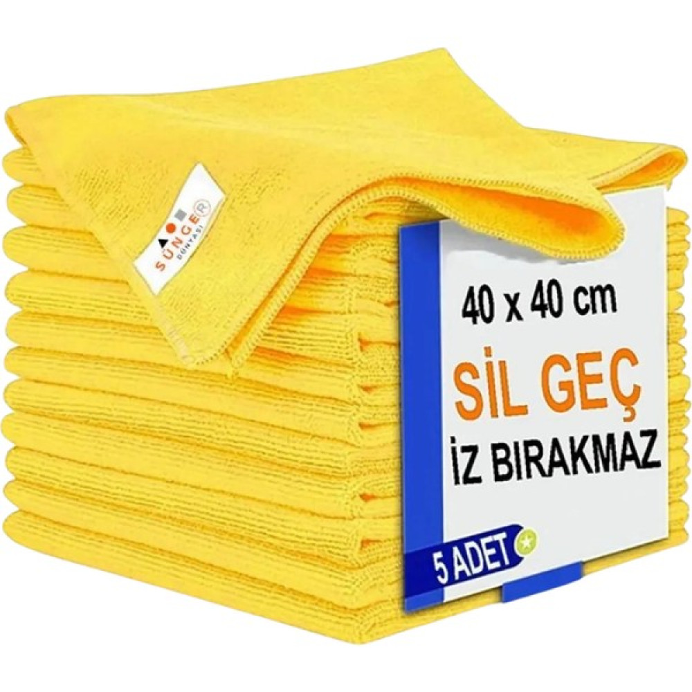 Dünya Sünger Sil Geç Iz Bırakmaz Sarı Mikrofiber Temizlik Bezi 40X40 5'li Mutfak Yer Banyo Temizleme Bezi Deterjan ve Temizlik Ürünleri Fiyatı