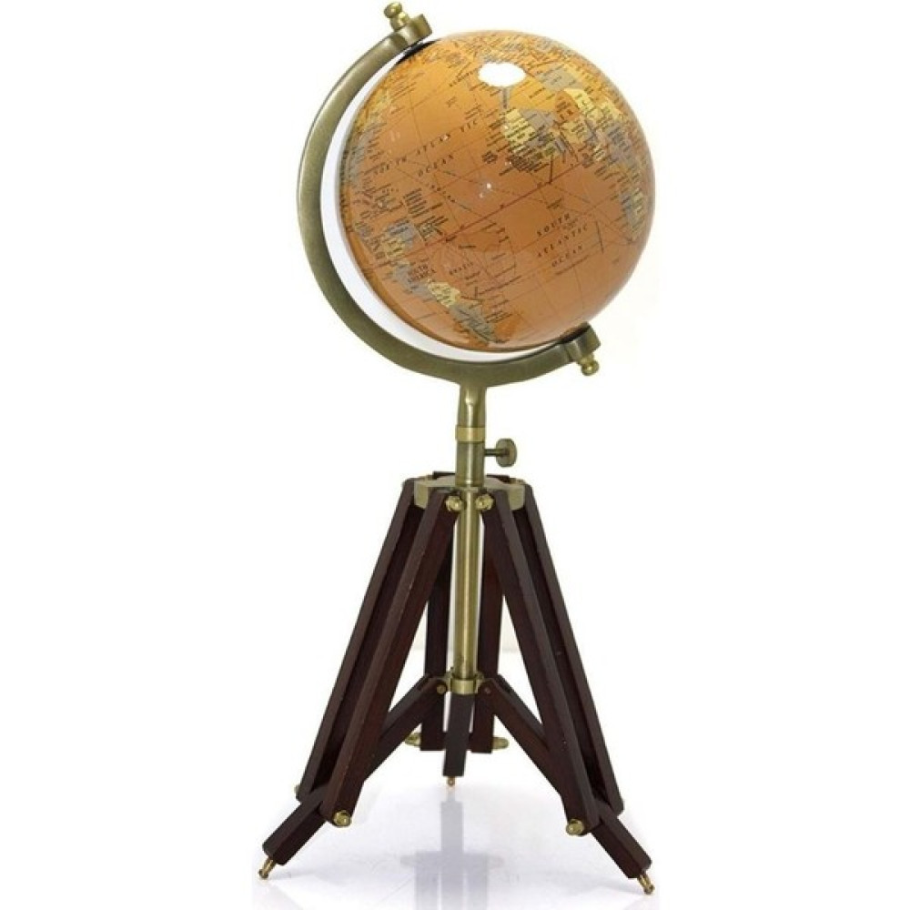 Dünyadan Hediyeler Ahşap Tripod Standlı Dünya Küre Zemin Dekoru Döner Dünya Küre Modern Harita Atlas 47CM Sarı Harita & Küre Fiyatı