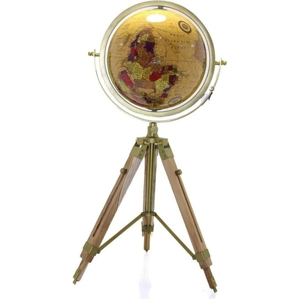 Dünyadan Hediyeler Ahşap Tripod Standlı Dünya Küre Zemin Dekoru Döner Dünya Küre Modern Harita Atlas 71CM Sarı Harita & Küre Fiyatı