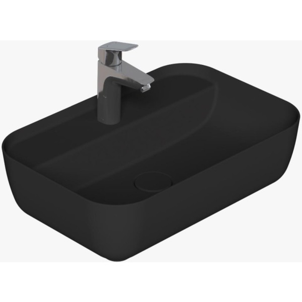 Dura Nexus Lavabo Set Tezgah Üstü 40*60 cm Ince Yanak - Siyah Lavabo Fiyatı