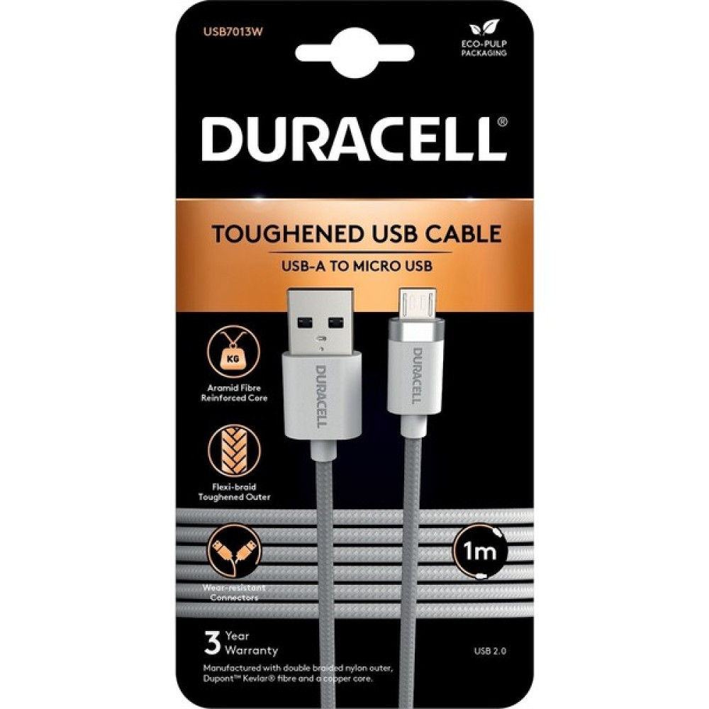 Duracell 1m Usb-A To Micro USB Örgülü Şarj Kablosu - Beyaz Oto Boyaları Fiyatı