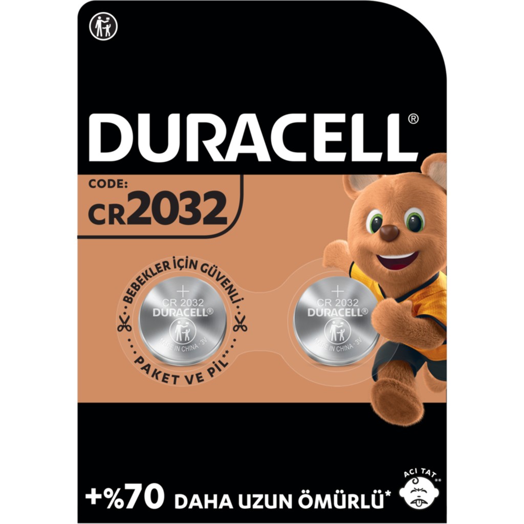 Duracell 2032 Lityum Düğme Pil 3V (CR2032) 2 Li Paket Uzun Ömürlü Yüksek Performanslı Normal & Şarj Edilebilir Piller Fiyatı