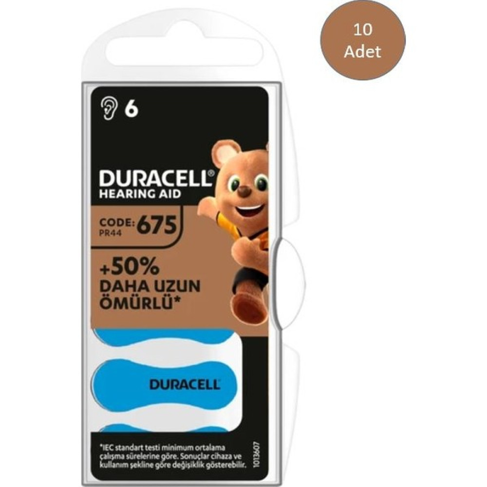 Duracell 675 Numara İşitme Cihazı Pili 6x10 60 Adet Normal & Şarj Edilebilir Piller Fiyatı